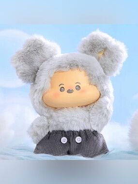 🆕 Disney Miniso Mickey Head in the Clouds Plush Toy - Light Grey